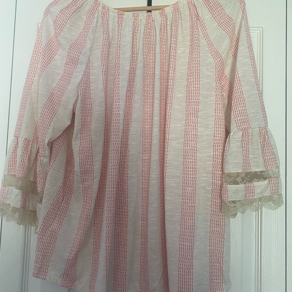 NEW pink and cream striped blouse - Picture 2 of 4